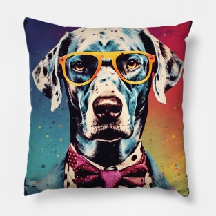 Chill Gentleman Dog Halftone Warhol Glasses Pillow