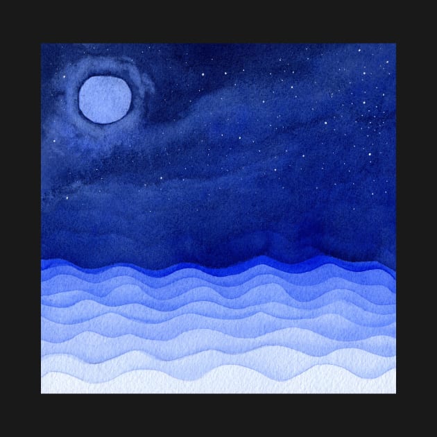 Night Ocean by Sandraartist