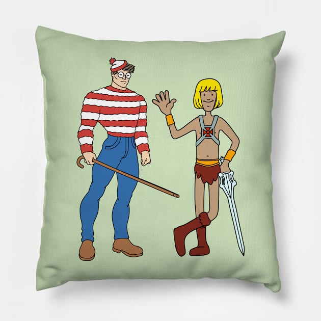 Where's Wal-Man? Pillow by cart00nlion