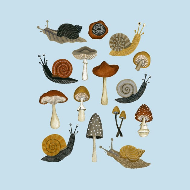 mushrooms & snails by annyamarttinen