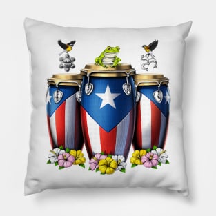 Puerto Rico Boricua Drums Pillow