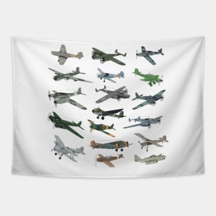 Various German WW2 Airplanes Tapestry