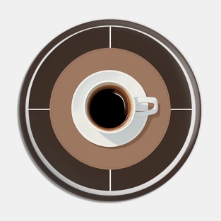 Top-down View of a Coffee Cup on a Brown Plate Pin