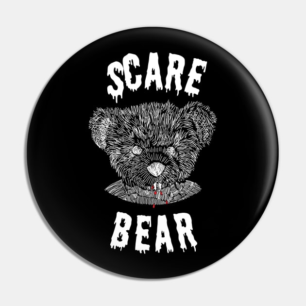 Halloween Scare Bear Horror Pin by ellenhenryart