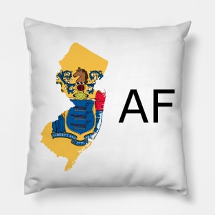 New Jersey Flag State Outline AF (black) Pillow