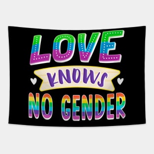 Love Knows No Gender LGBTQ Gay Pride Tapestry