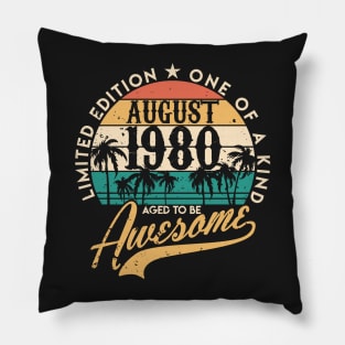 40th birthday gifts for men and women August 1980 gift 40 years Pillow