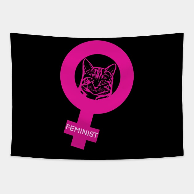 Cat knows feminist Tapestry by Arnond