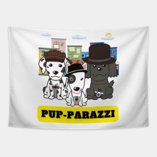 Pup-parazzi street - dalmatian bull terrier sheepdog Tapestry