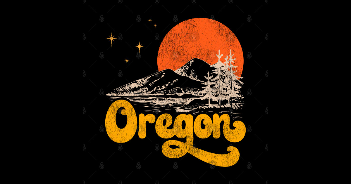 Vintage State of Oregon Mid Century Distressed Aesthetic - Oregon ...