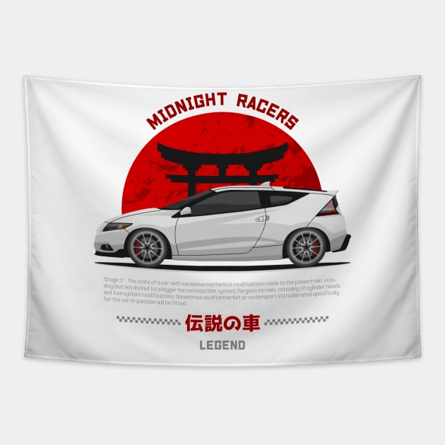 Tuner White CRZ JDM Tapestry by GoldenTuners