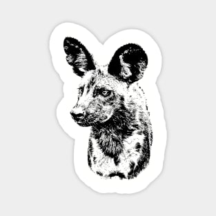 Wild Dog on Alert for Dog Lovers Magnet