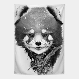 Red Panda Animal Wild Nature Illustration Line Epic Illustration Line Art Tapestry