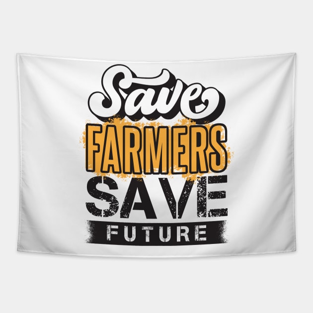 Save Farmers Save Future | Farmers Protest Support Tapestry by CatsCrew