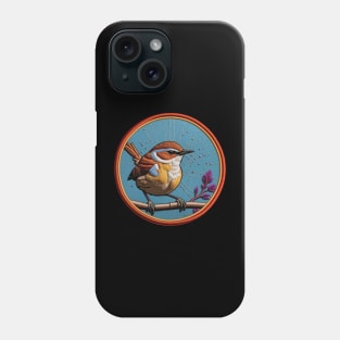 Dreoilin Wren Embroidered Patch Phone Case