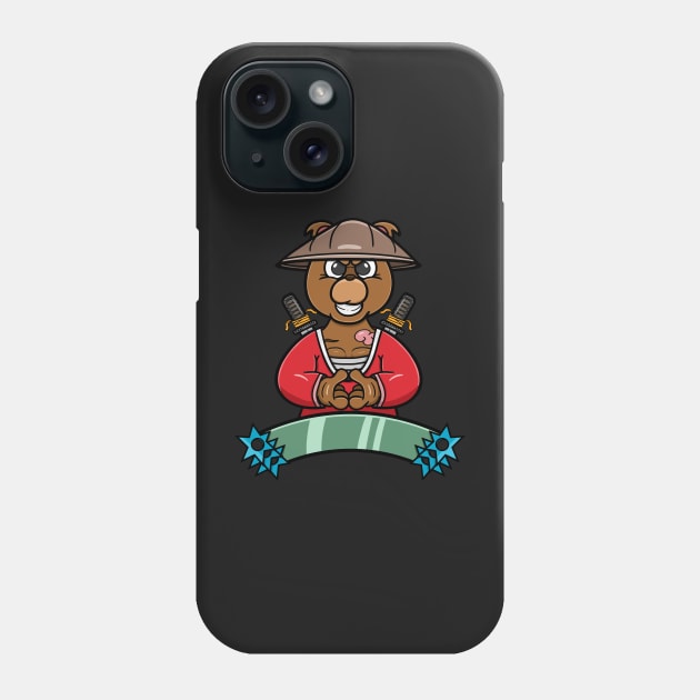 Ninja Bear Head Cartoon Phone Case by tedykurniawan12