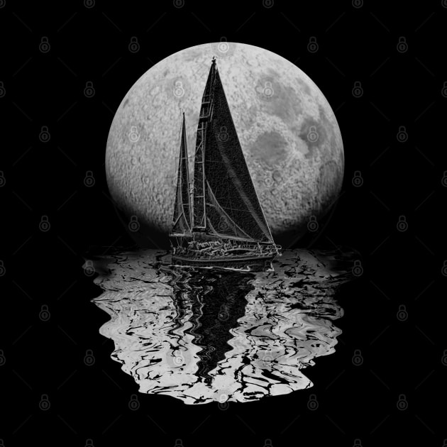 Sailing With A Full Moon by macdonaldcreativestudios