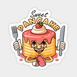 Sweet Pancake, retro mascot cartoon Magnet