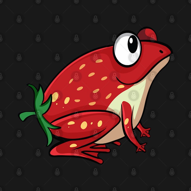 Funny red strawberry frog fruit by Donut lover