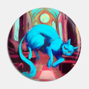 Psychic Blue Cat Levitates in Church Pin