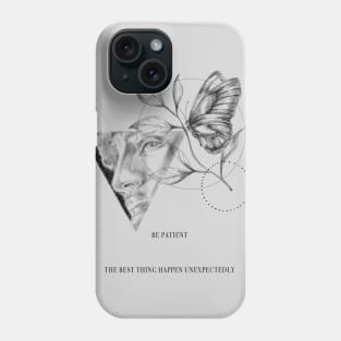 David of Michelangelo with butterfly and leaves - be patient Phone Case