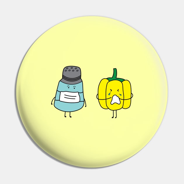 cute pepper bottle wearing mask with yellow pepper sneezing Pin by wordspotrayal