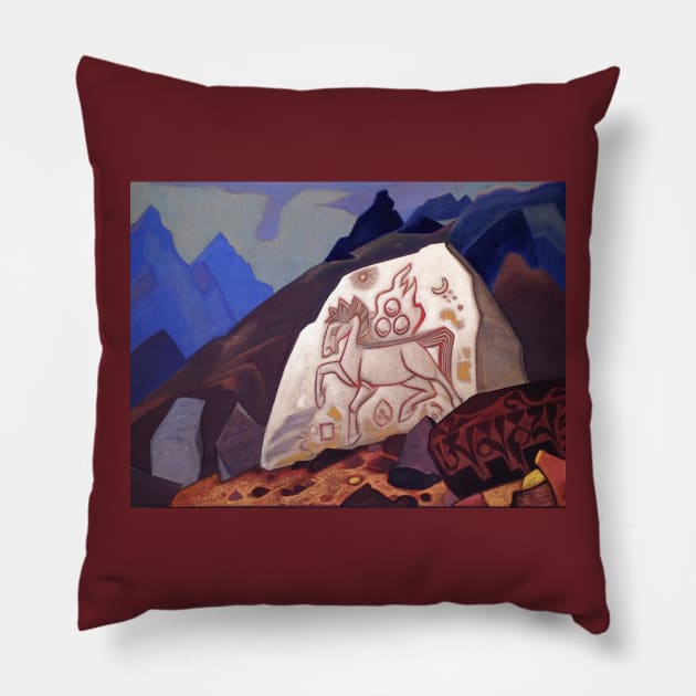 Heart of Asia by Nicholas Roerich Pillow by Star Scrunch