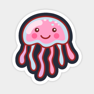 Cotton Candy Jellyfish Minimal Magnet