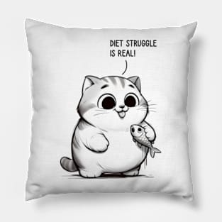 Fat Cat Diet Struggle Is Real. Pillow