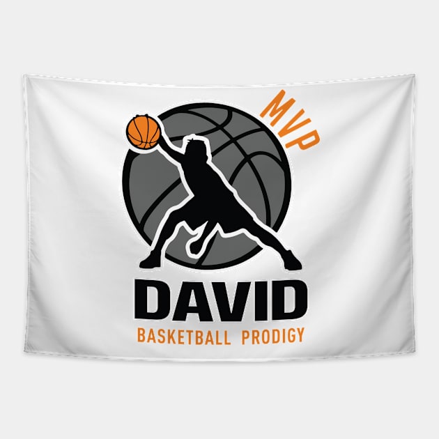 David MVP Custom Player Basketball Prodigy Your Name Tapestry by Baseball Your Name