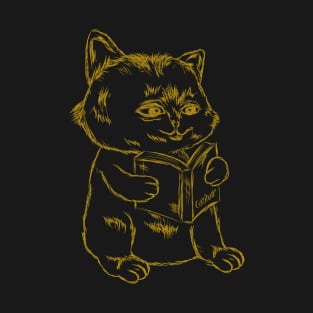 Purrfect cat reading a book about cattitude T-Shirt