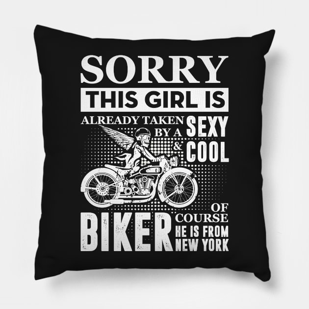 this girl taken by a biker Pillow by chuhe86