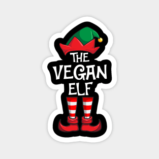 Vegan Elf Matching Family Christmas Vegetarian Magnet