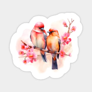 Two birds on the branch Magnet