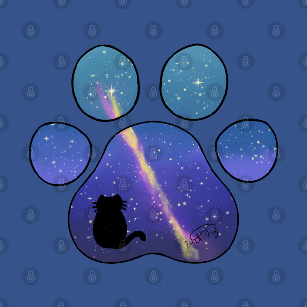 Discover Galaxy Cat Paw Print - Pawprint - T-Shirt