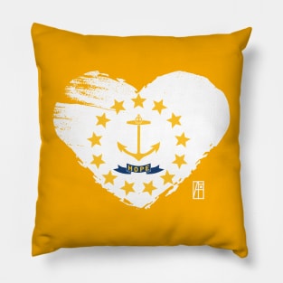 U.S. State - I Love Rhode Island - Rhode Island Flag Pillow