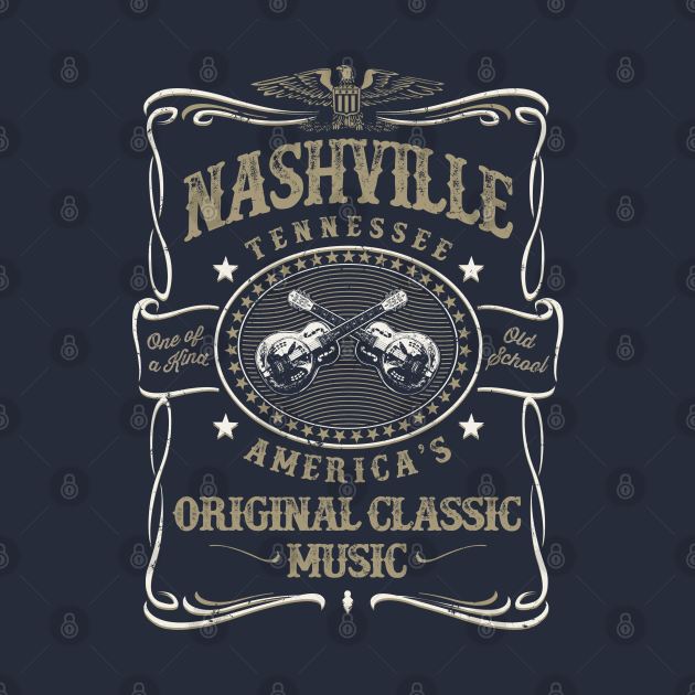 Nashville Music City USA Vintage - Nashville - T-Shirt | TeePublic