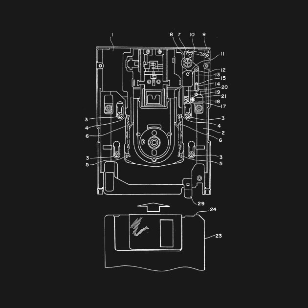 Floppy Disk Vintage Patent Drawing by TheYoungDesigns