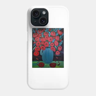 Metallic red poppies Phone Case