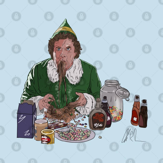 ELF: Buddy Eating Sketti by 51Deesigns