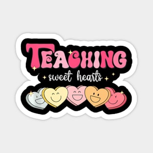 Teaching Sweethearts Retro Groovy 70S Hearts Valentines Day Magnet