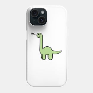 Brachiosaurus Dino Says Hi Green Phone Case