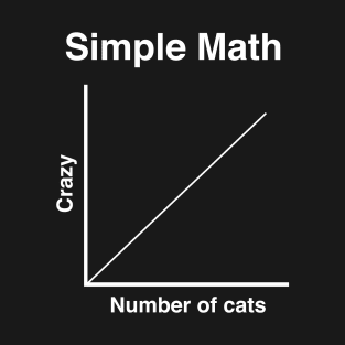 Simple Math. Number of Cats Crazy on a graph T-Shirt