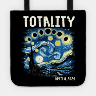 Total Solar Eclipse 2024 4.08.24 Starry Night Painting Tote