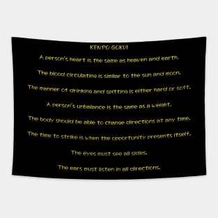 Kenpo Gokui in English & Kanji - Isshinryu Codes of Karate Tapestry