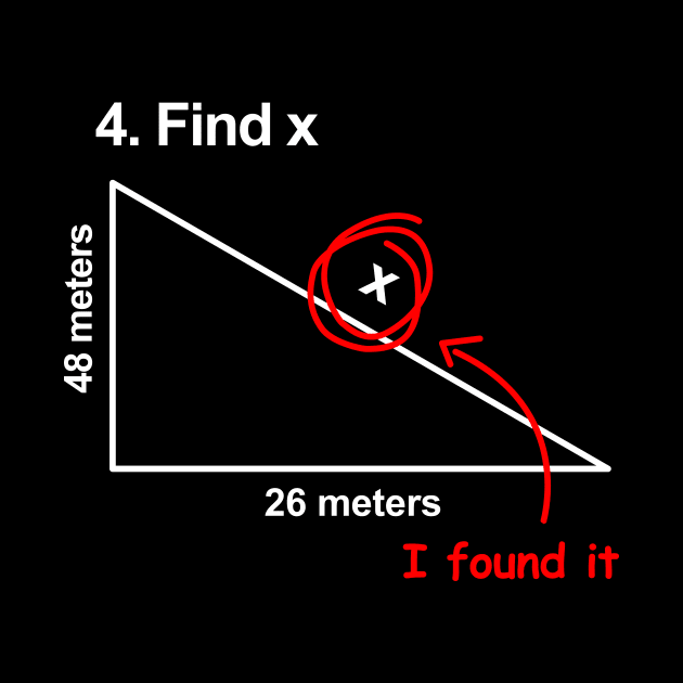 Find X Funny Math Joke by Lasso Print