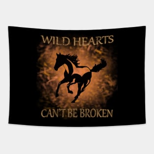 Wild Hearts Can't Be Broken Free Spirit Beautiful Horse Quote Tapestry