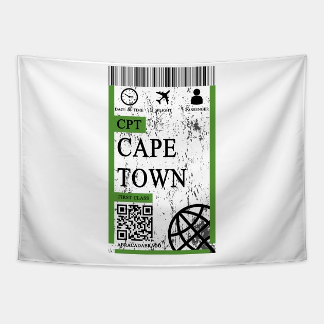 Cape town flight ticket boarding pass abstract Tapestry by 