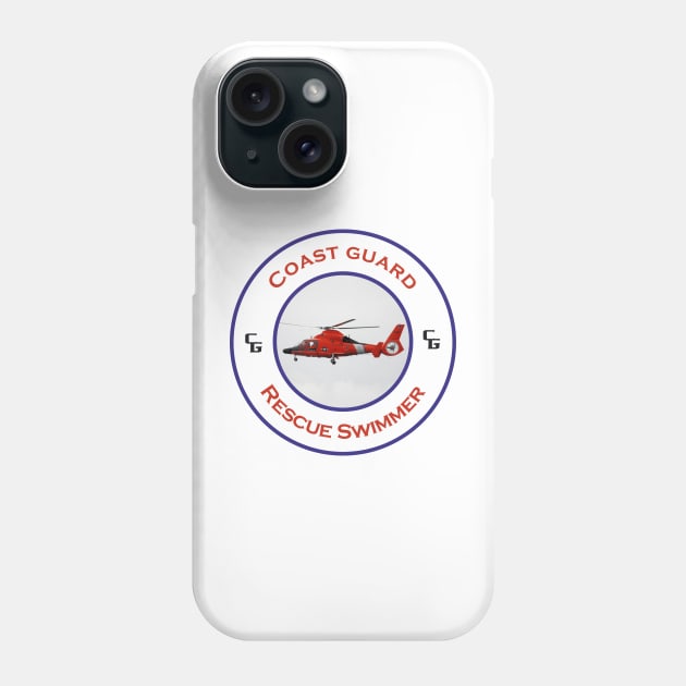 Rescue Swimmer -  US Coast Guard Search and Rescue Helicopter - Dolphin Phone Case by AJ techDesigns