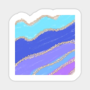 Blue purple watercolor art Magnet